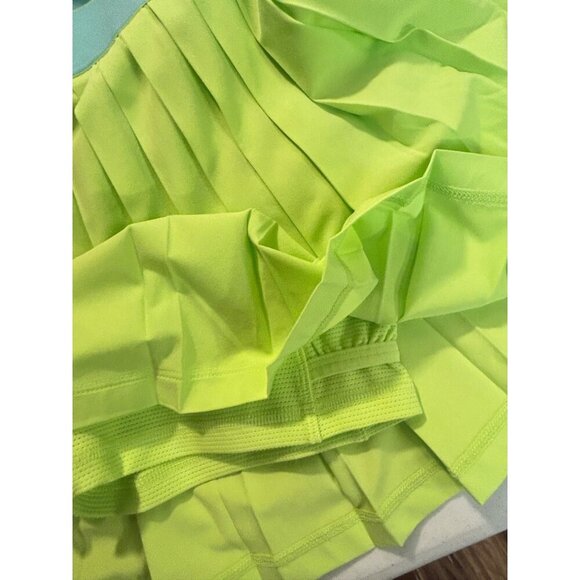 Athleta Girl Pleat Perfect Skort Lime Green NWT Large 12 NWT - Picture 3 of 5